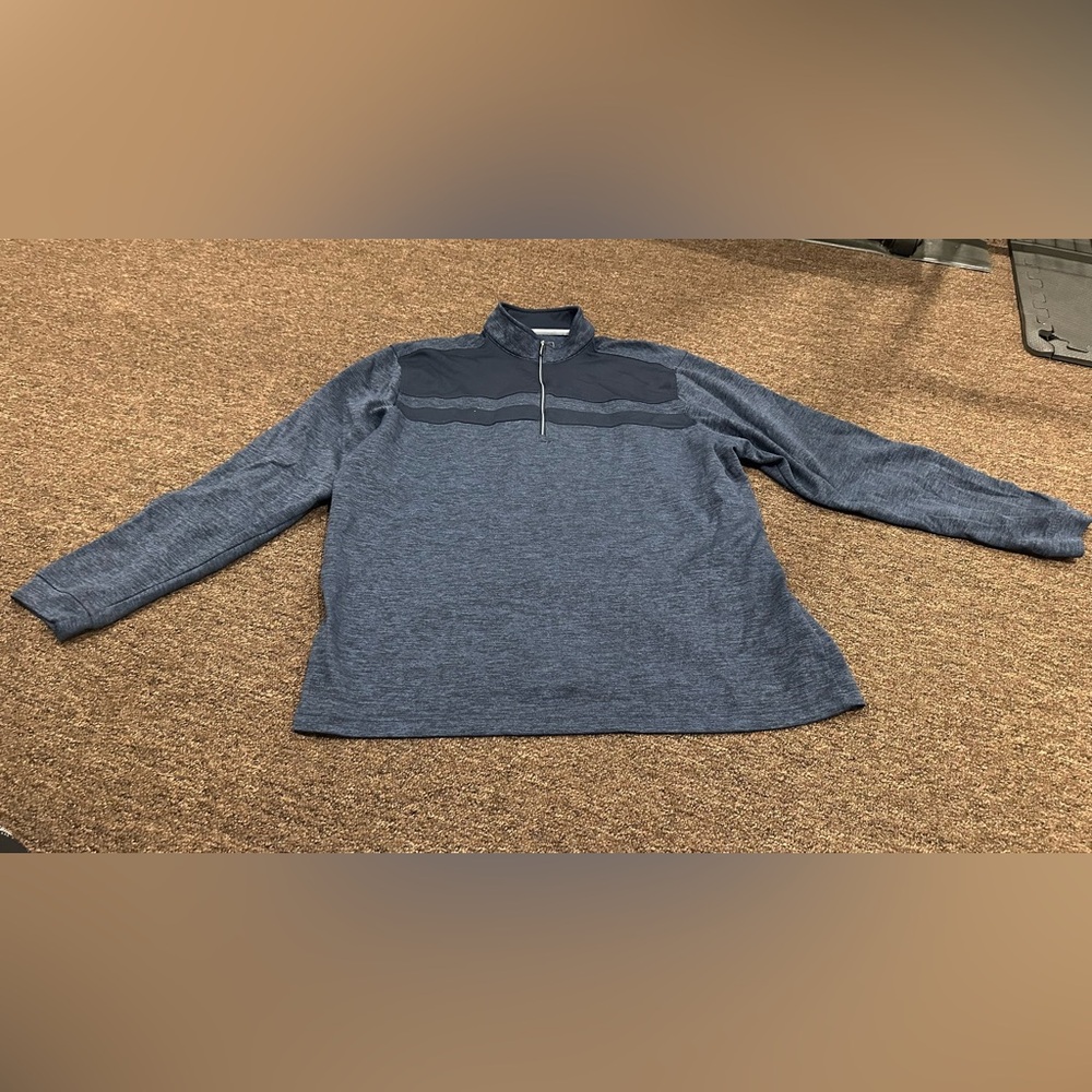 EUC! Stylish Men's Bolle XL Heather Blue Zip-Up Sweatshirt top LS casual